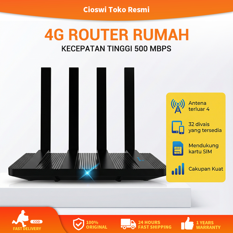 Cioswi 4G WiFi Router 500Mbps 4 Antenna