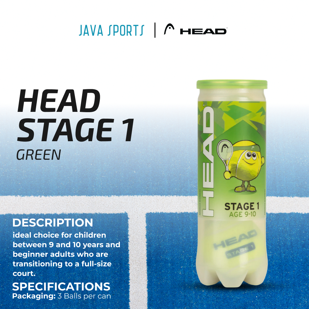Bola Tenis Anak Head Stage 1 Junior Green 3 Pack