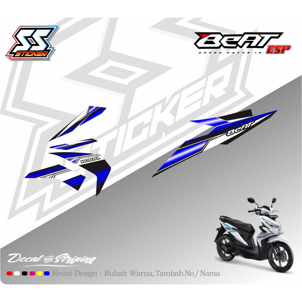 Striping Stiker Motor Beat Esp Custom Design 22