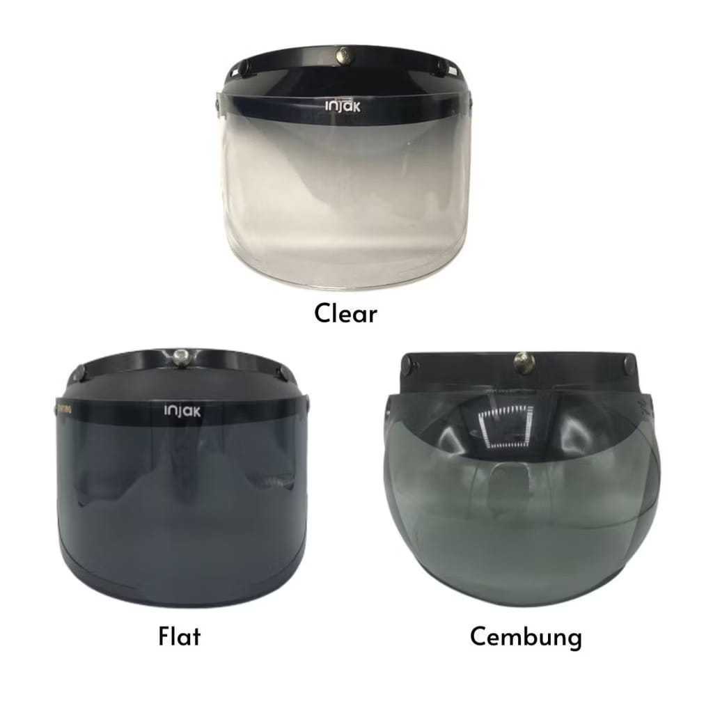 Kaca Helm Bogo Retro Datar Bening Dewasa