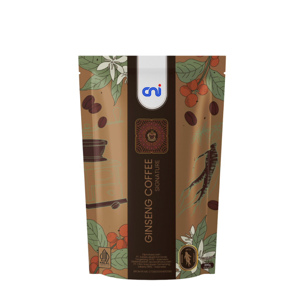 Kopi Ginseng Signature CNI – Strong Coffee, Aroma Kuat, Isi 10 Sachet – Exp Juli 2026