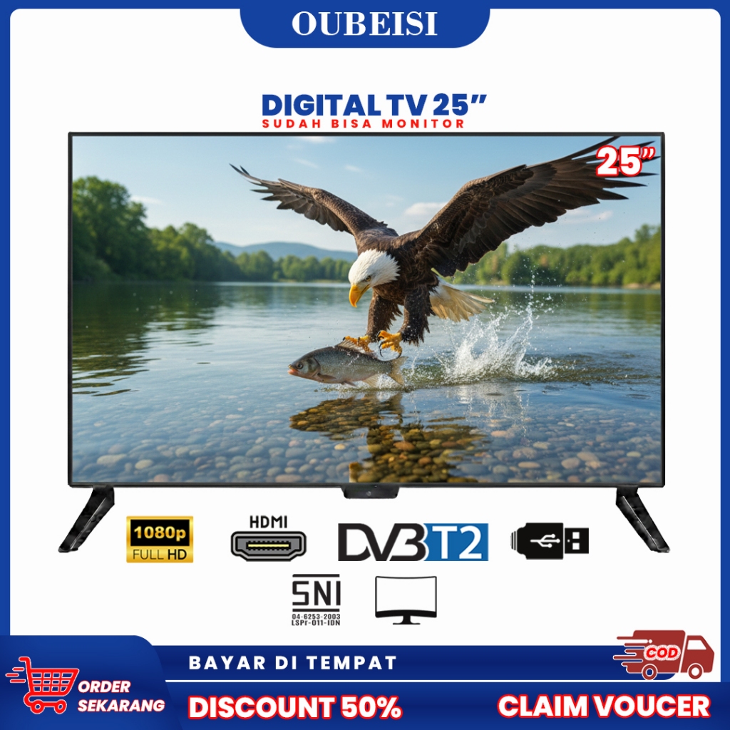 OUBEISI TV digital tv LED Monitor 19/21/22/24/25/27/30/32  inch layar komputer Gaming Monitor 25 inc