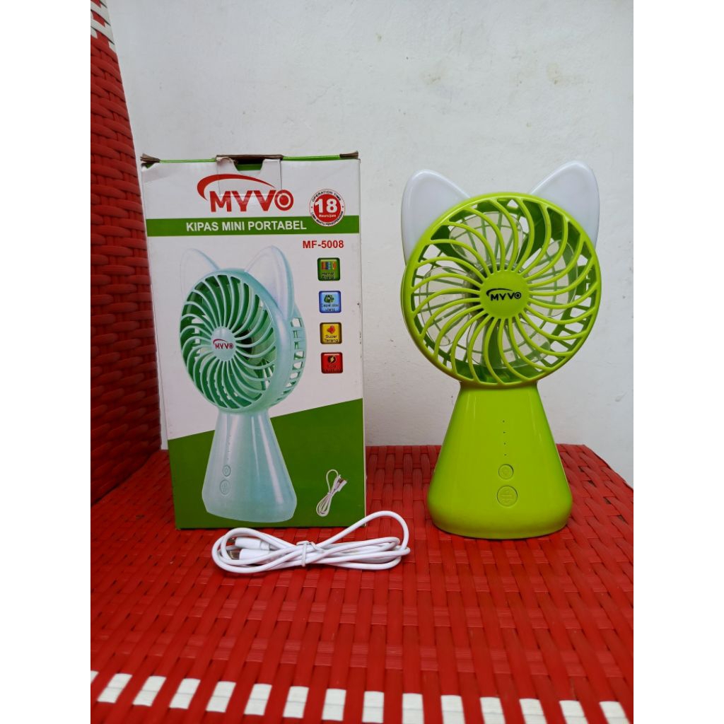 MYVO Kipas Angin Portable LED Charger USB speed 3 Angin Super kencang Cocok untuk dipakai sehari-har
