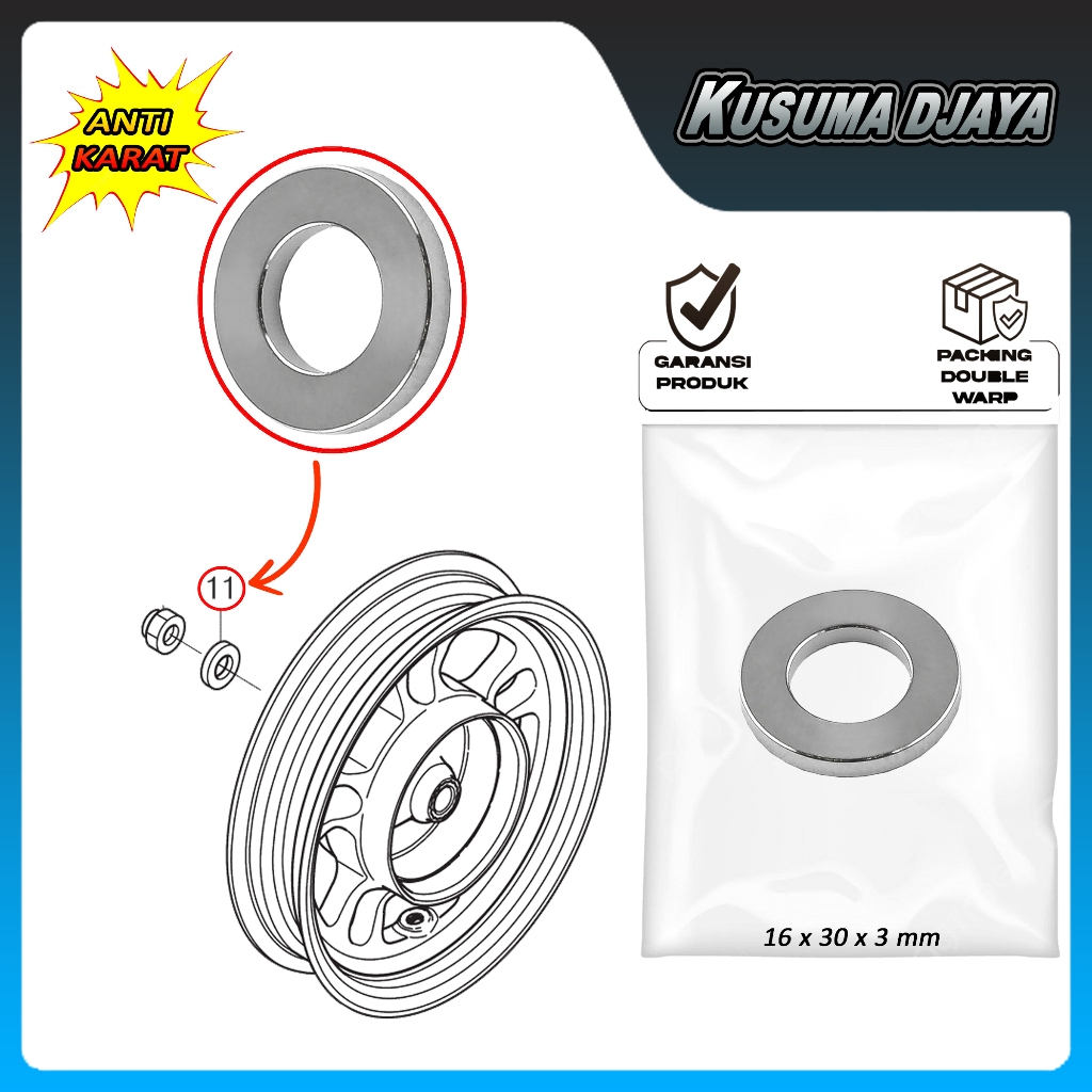 RING 16X30X3MM RODA BELAKANG BEAT DELUXE GENIO SCOOPY PRESTIGE SATUAN