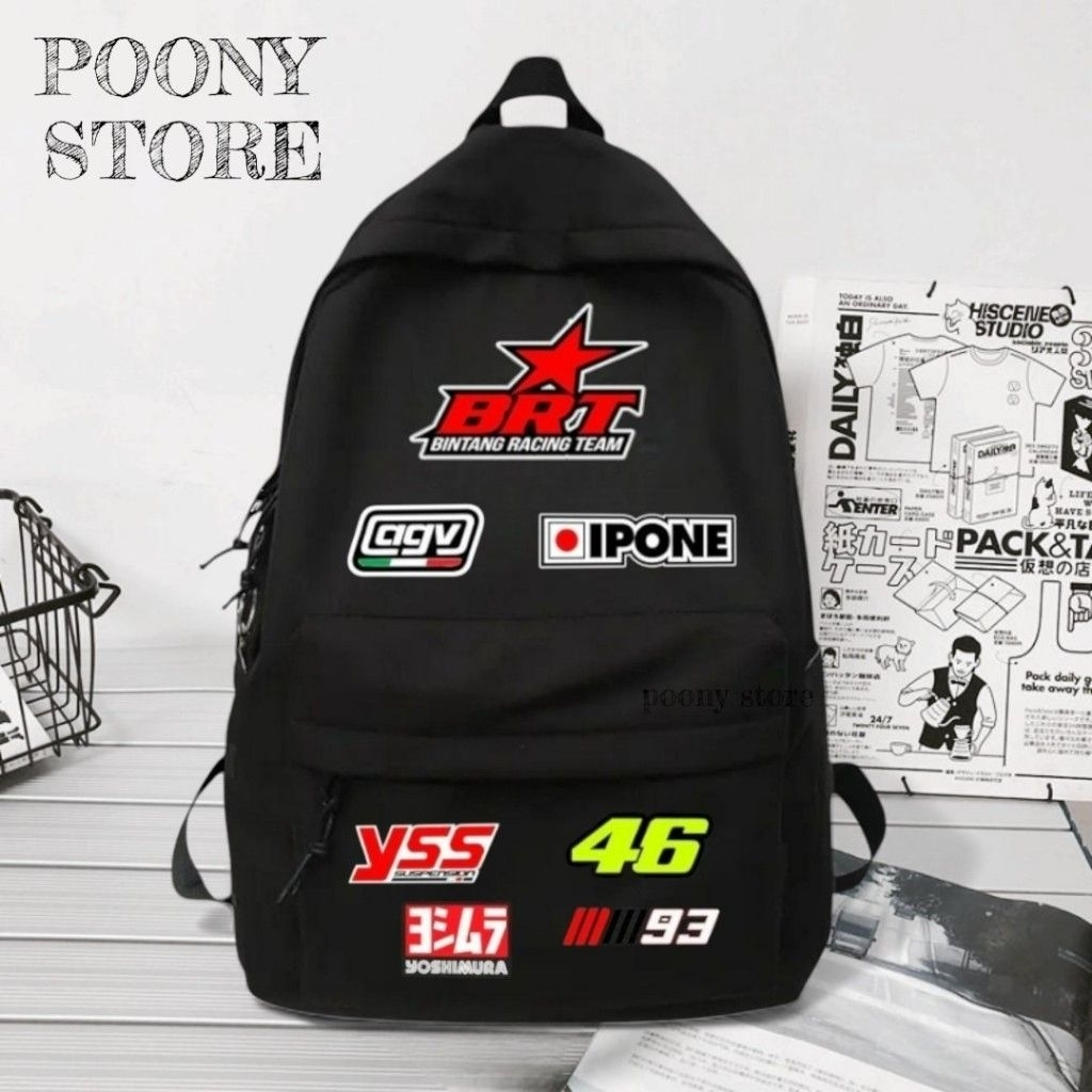 BRT Tas BRT Racing Dengan Motif Balap - Ransel BRT Backpack Kanvas Pria Wanita Sekolah Travel SMP Ta