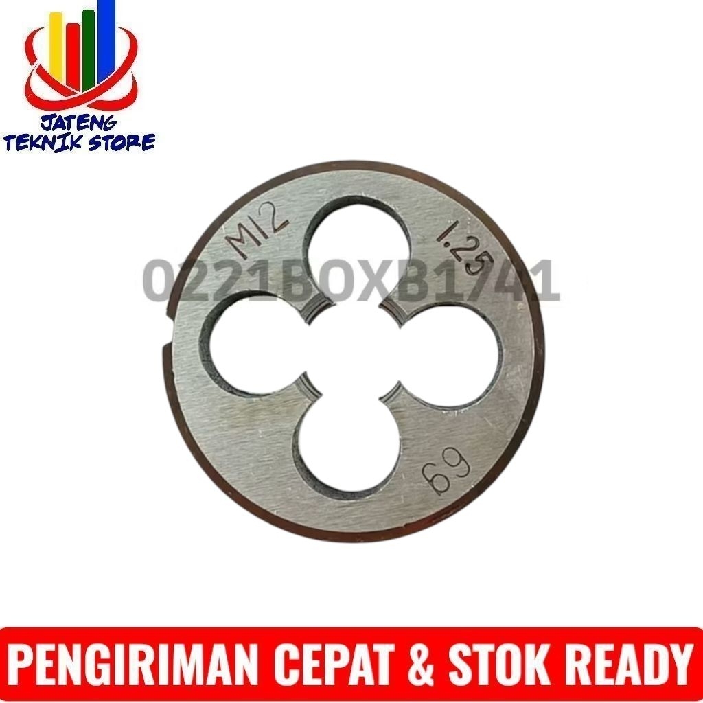 Round Dies Senay Senai M12 x 1.25 Untuk Membuat Drat Luar Baut 17 HSS