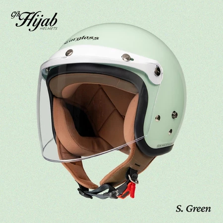 Helm Cargloss CFH Hijab S Green Original Half Face SNI