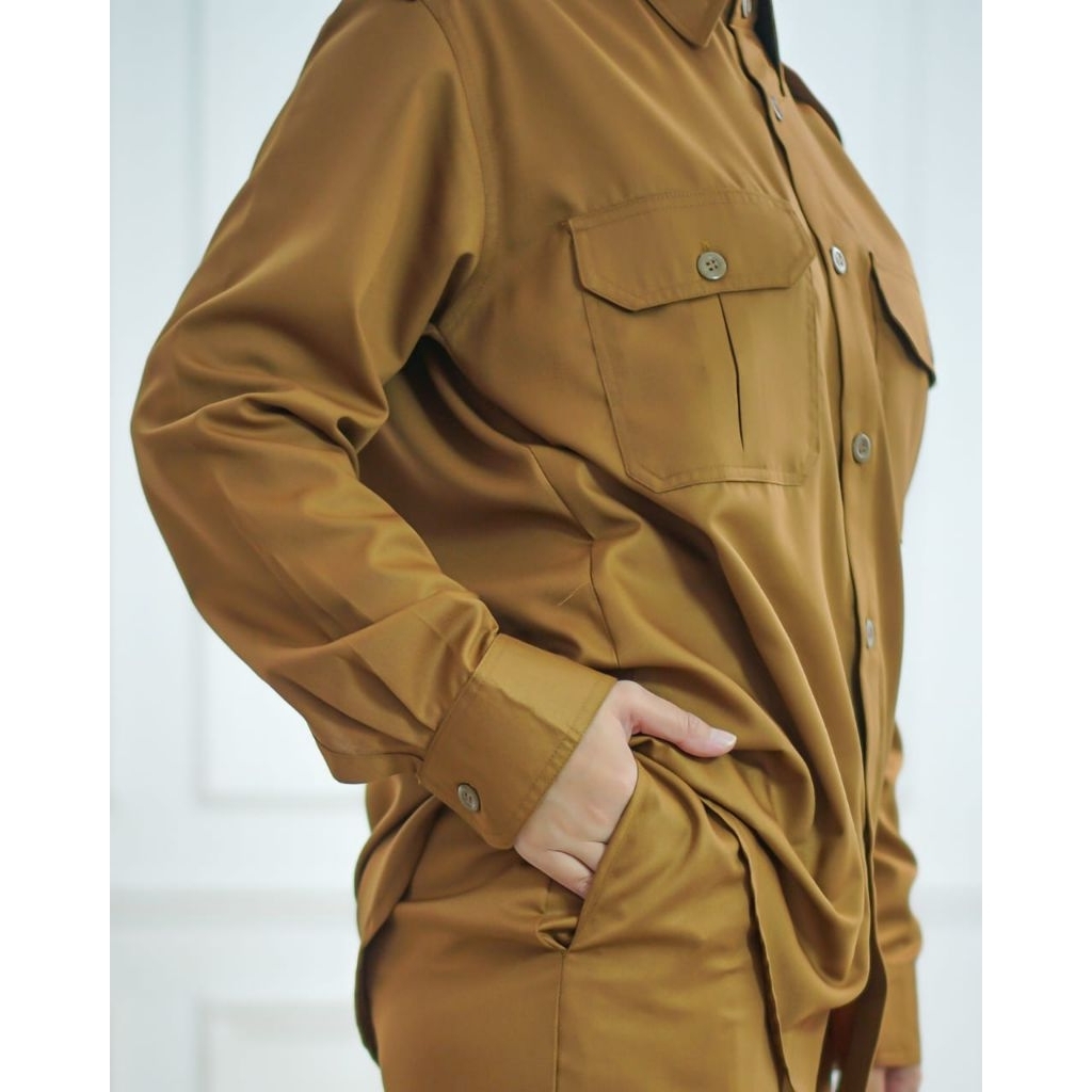 Setelan Celana Baju Khaki Dinas PDH Pemda Wanita PNS Terbaru