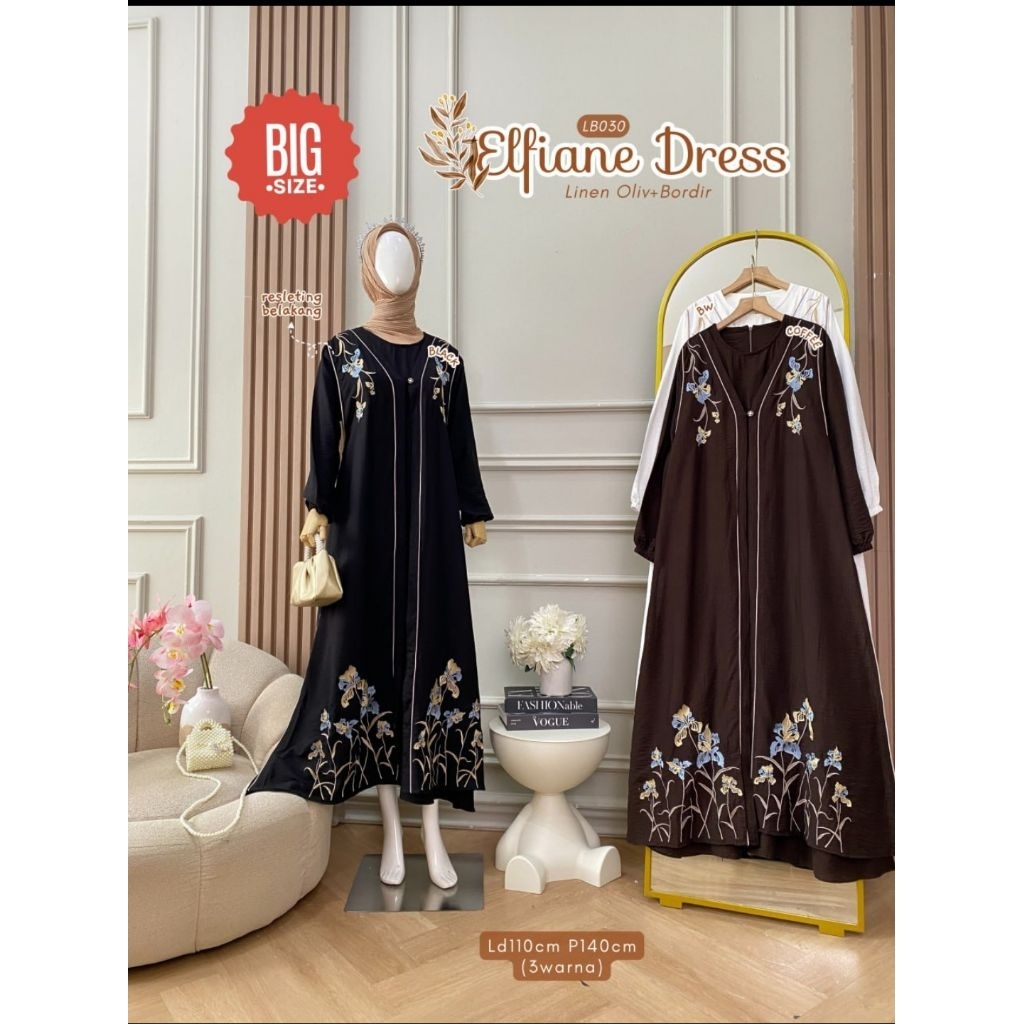 Gamis Linen Bordir