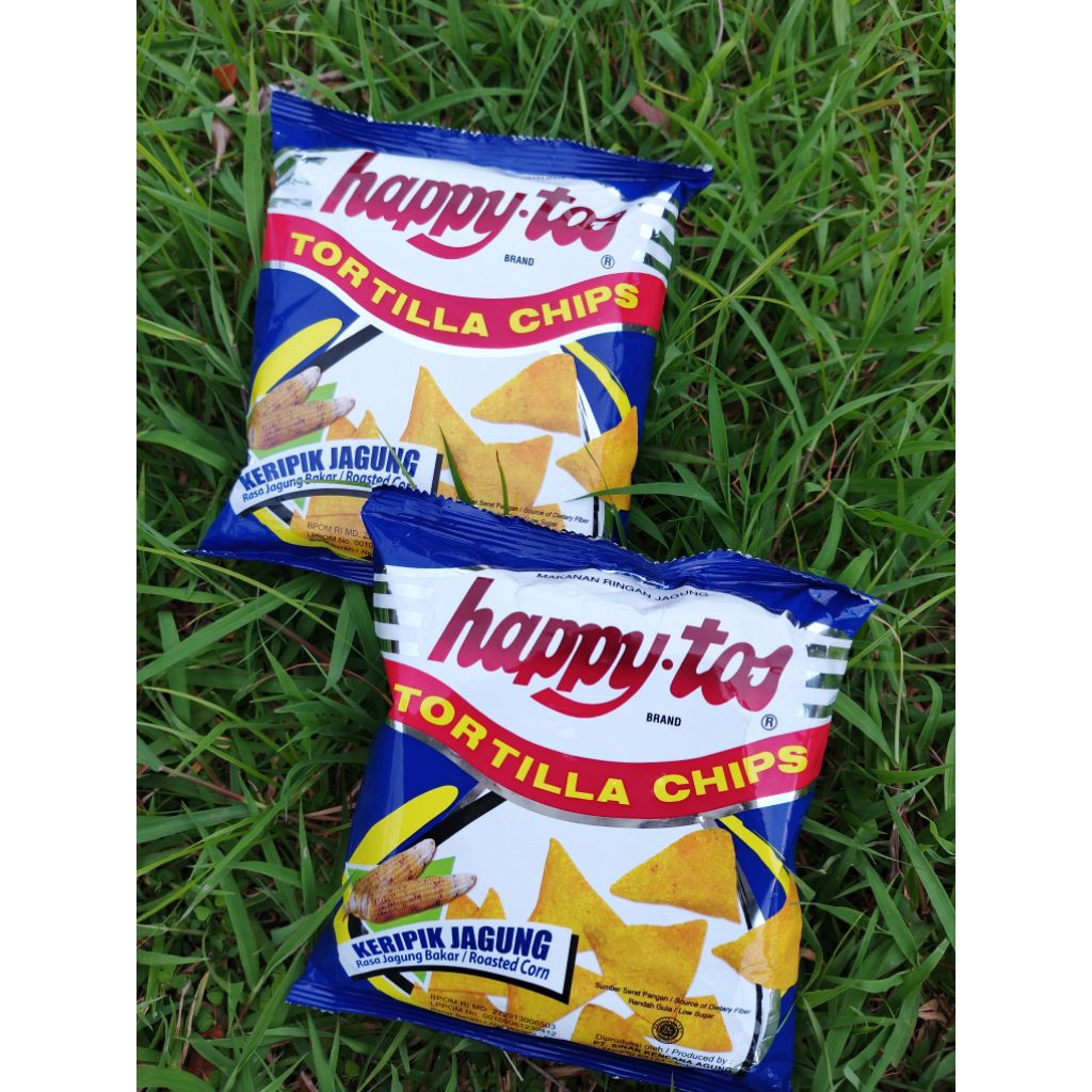 Happy tos tortila biru 55 gram jagung bakar