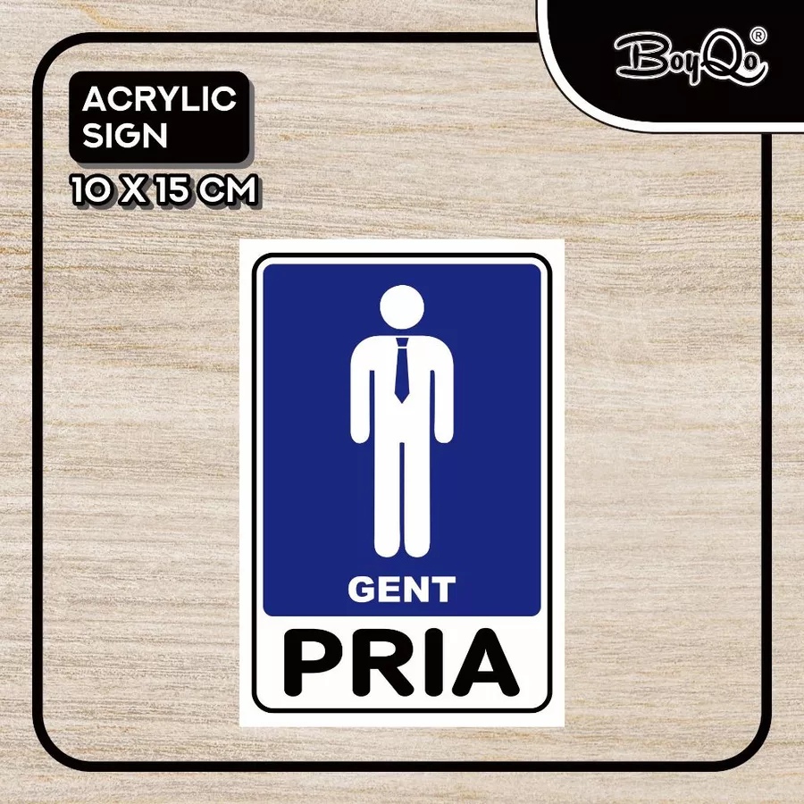 Acrylic Boyqo Toilet Pria dan Wanita 10 X 15 | Akrilik Tulisan | Papan Tanda | Papan Petunjuk