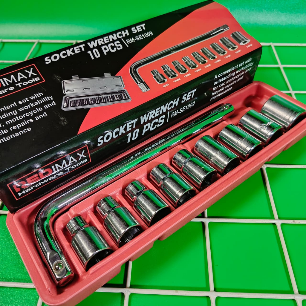REDIMAX Kunci Sok Set 10 Pcs 8-24Mm Tersedia Juga Kunci Sok Shock Set 10Pcs 8 Sampai 24 Tekiro