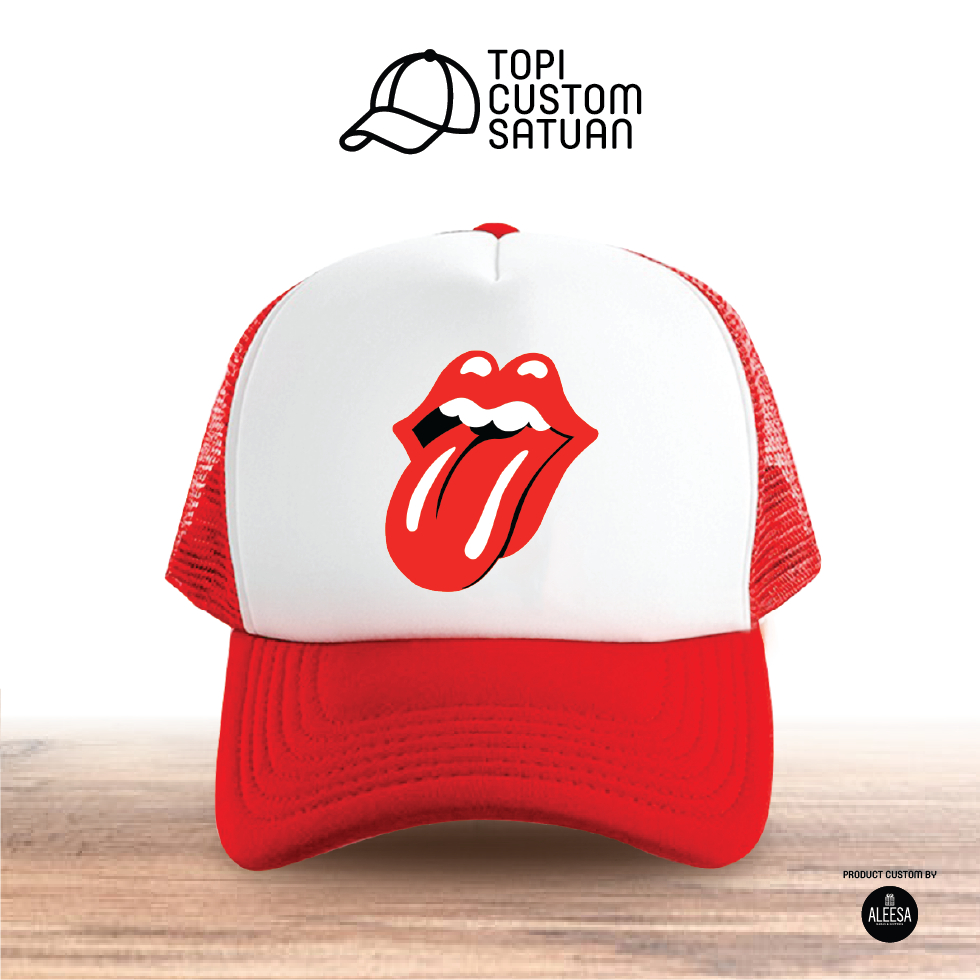 Topi custom satuan untuk remaja dan dewasa /topi band/rolling stones