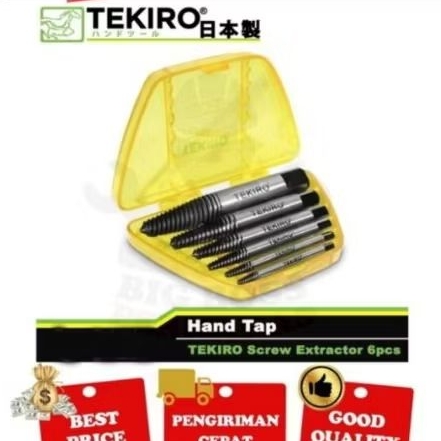 Tap Balik Tekiro Set-Tap Baut Patah Screw Extractor Tekiro 6pcs