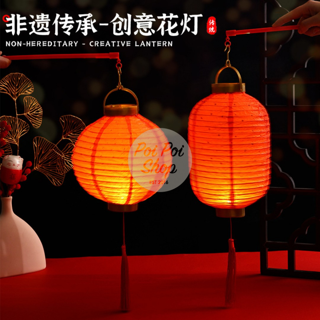 Promo Lampion Imlek Kertas Led Polos Merah Ornamen Hiasan Imlek Cny Gantungan Lampion Kertas Untuk