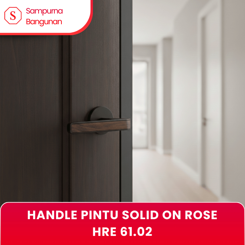 Handle Pintu Solid On Rose HRE 61.02 BL+W - Gagang Pintu Minimalis Modern
