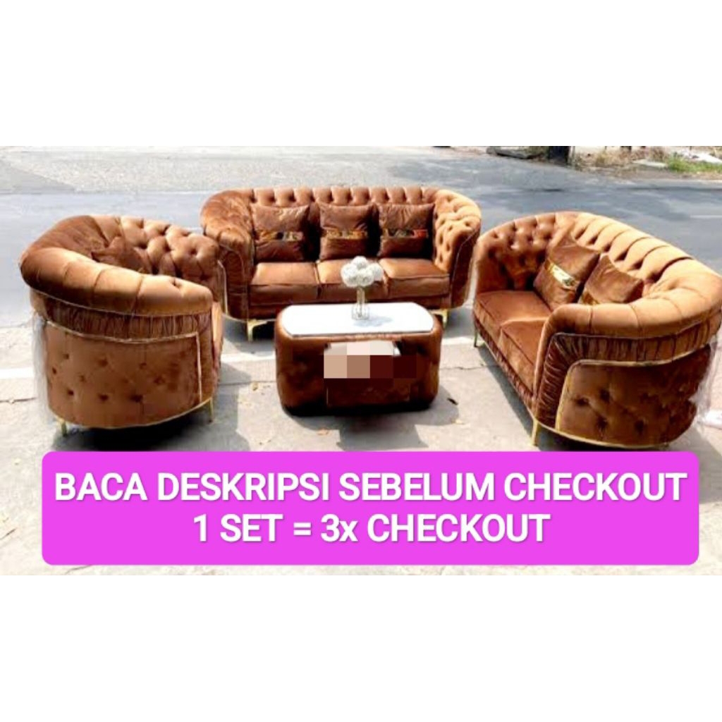 "KHUSUS KARGO, chat admin" SOFA TURKI 321 211 LIST GOLD MINIMALIS / SOFA TURKEY 321 MINIMALIS / SOFA
