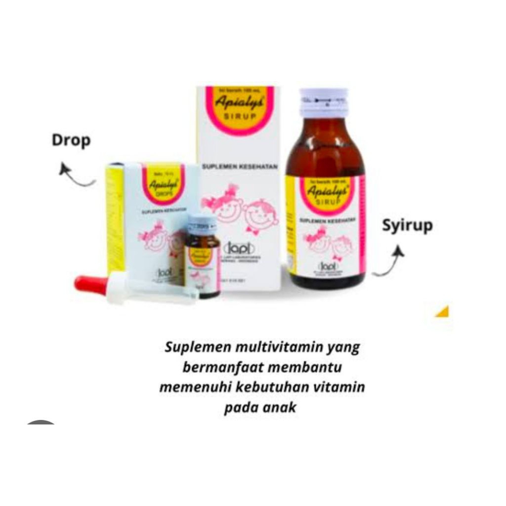 Apialys Drop/Apialys Syrup.Supplemen Bayi dan Anak/Vitamin Nafsu Makan