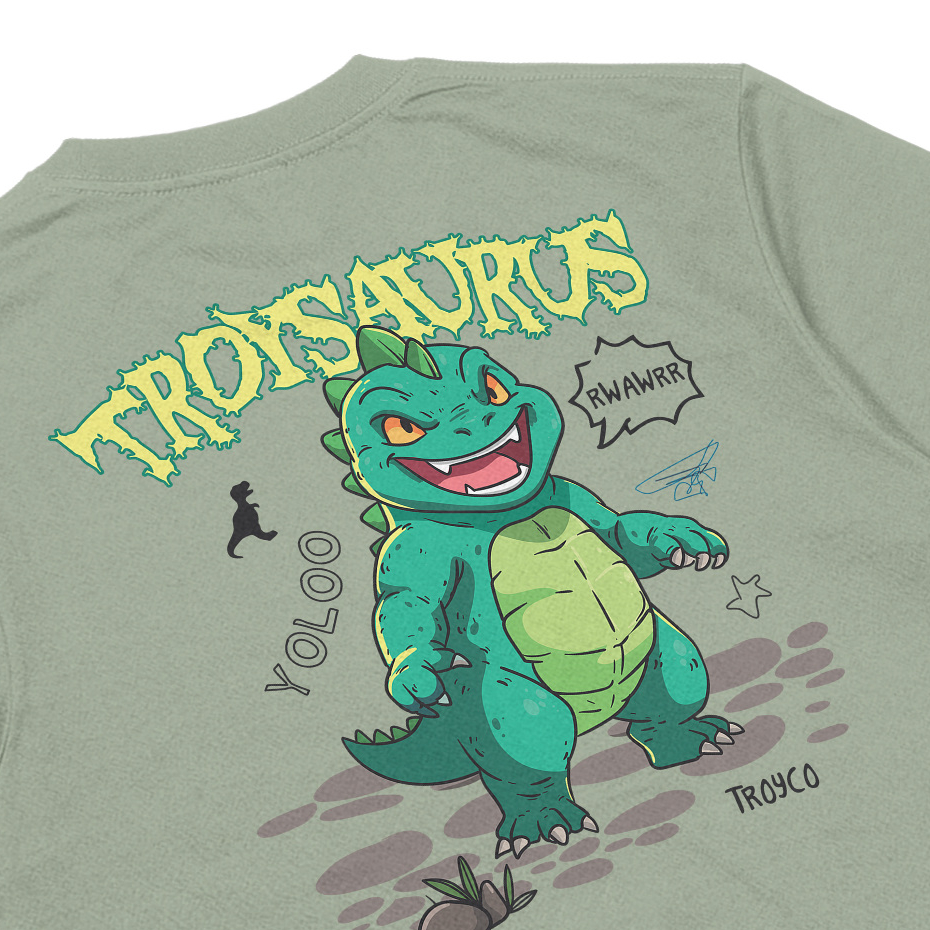 Troy Company Tshirt Sage Green Saurus - Kaos Lengan Pendek Kaos Hijau Sage MTD 2809