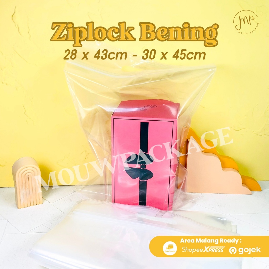 PLASTIK PE KLIP GAGANG / PLASTIK PACKING 28X43 30X45 / ZIPLOCK SEPATU / PLASTIK OLSHOP