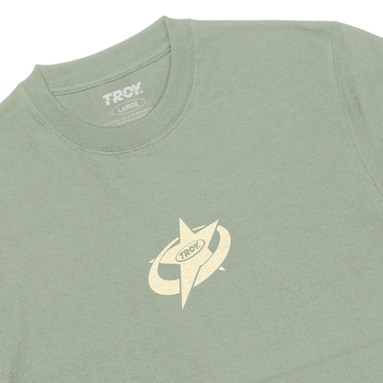 Troy Company Tshirt Sage Green Star Trails - Kaos Lengan Pendek Kaos Hijau Sage MTD 3028
