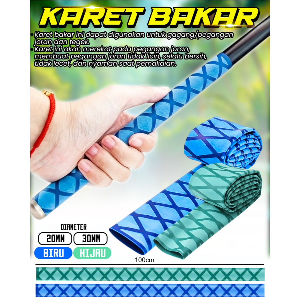 Grip Karet Bakar Pelindung Joran Tegek 1 Meter Motif X