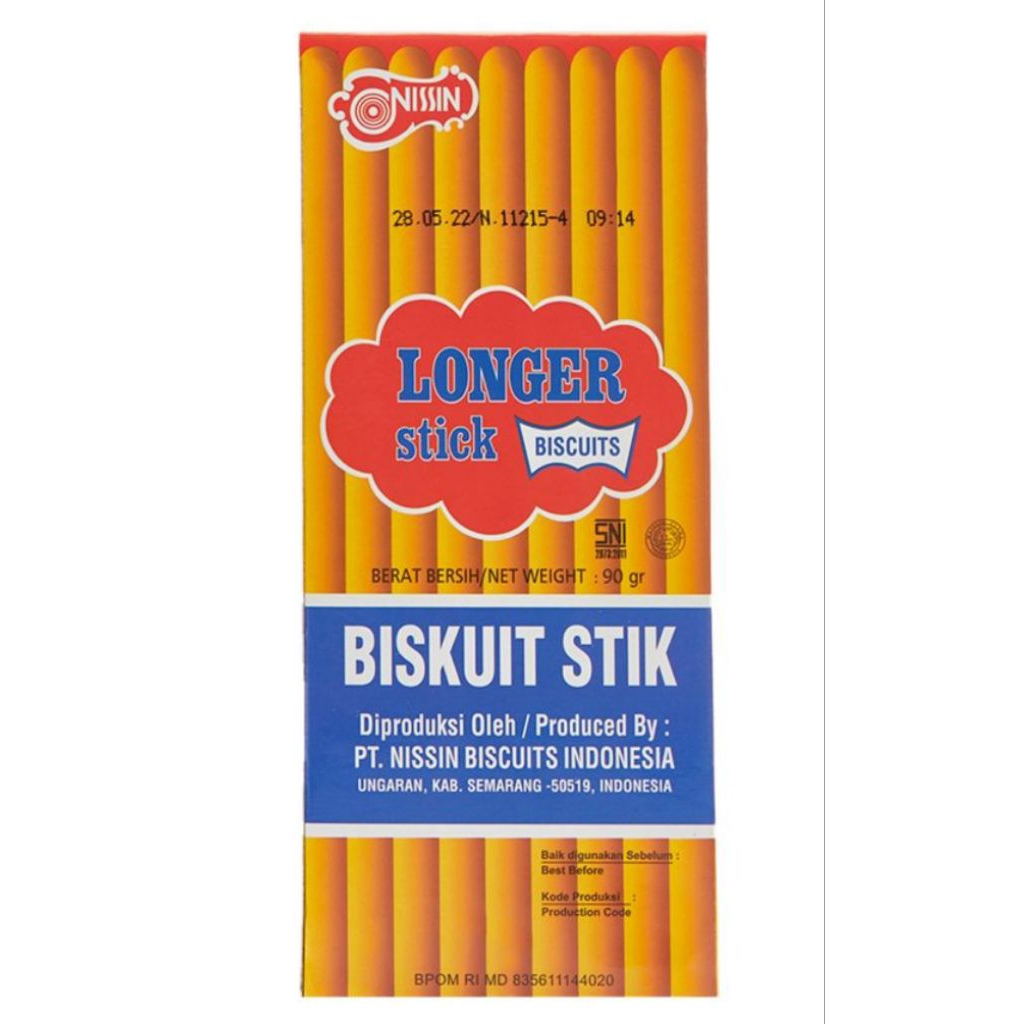 biskuit stik Nissin Longer Stick kemasan 90g