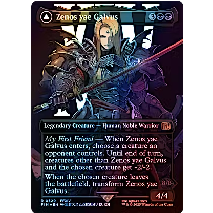 MTG Magic The Gathering Final Fantasy Variants Foil: Zenos yae Galvus (0529 - Borderless Surge Foil)