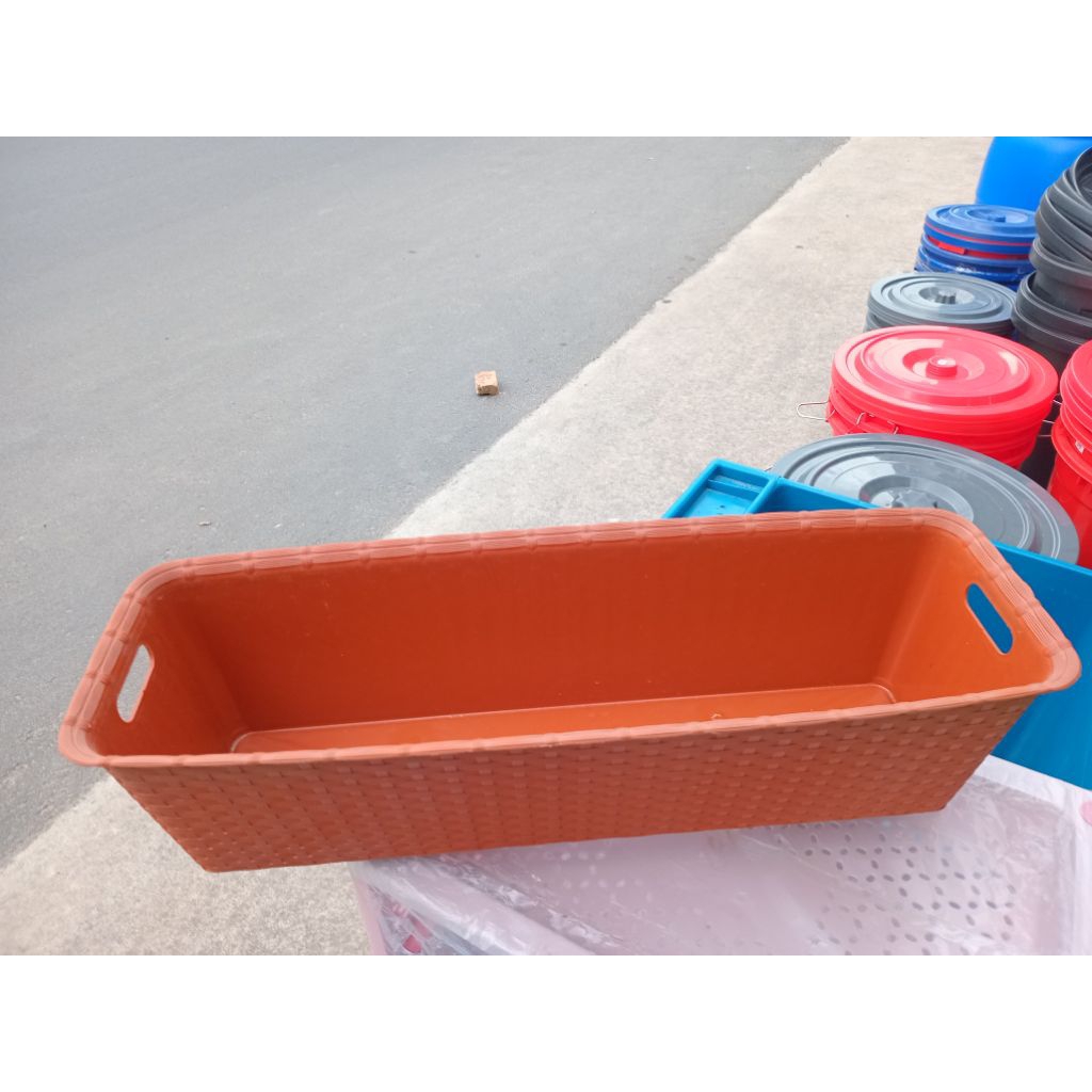 Pot bunga persegi panjang (panjang 60cm)HITAM,MERAH BATU BATA CJP8003
