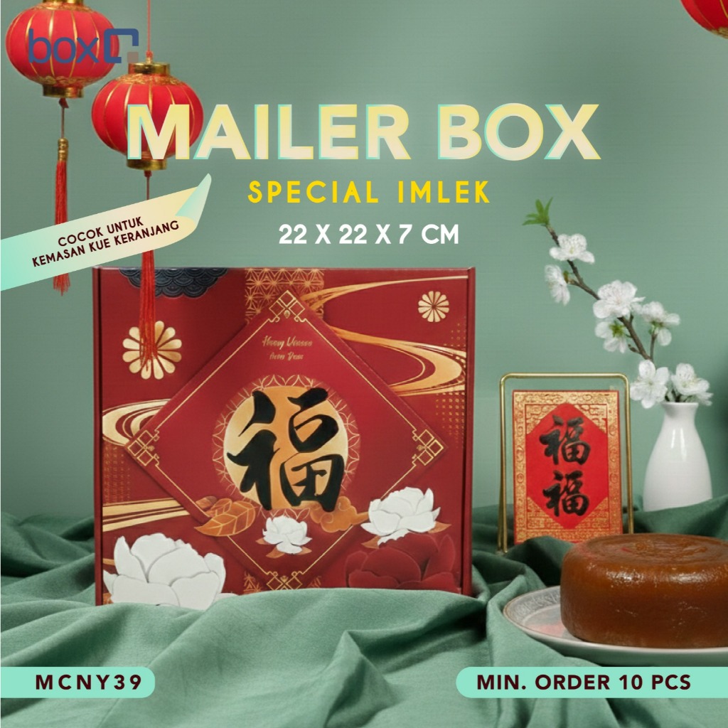 Box Imlek Mailer / Hampers Box Kue Keranjang & Buah /Packaging Imlek / kemasan karton Imlek / Hadiah