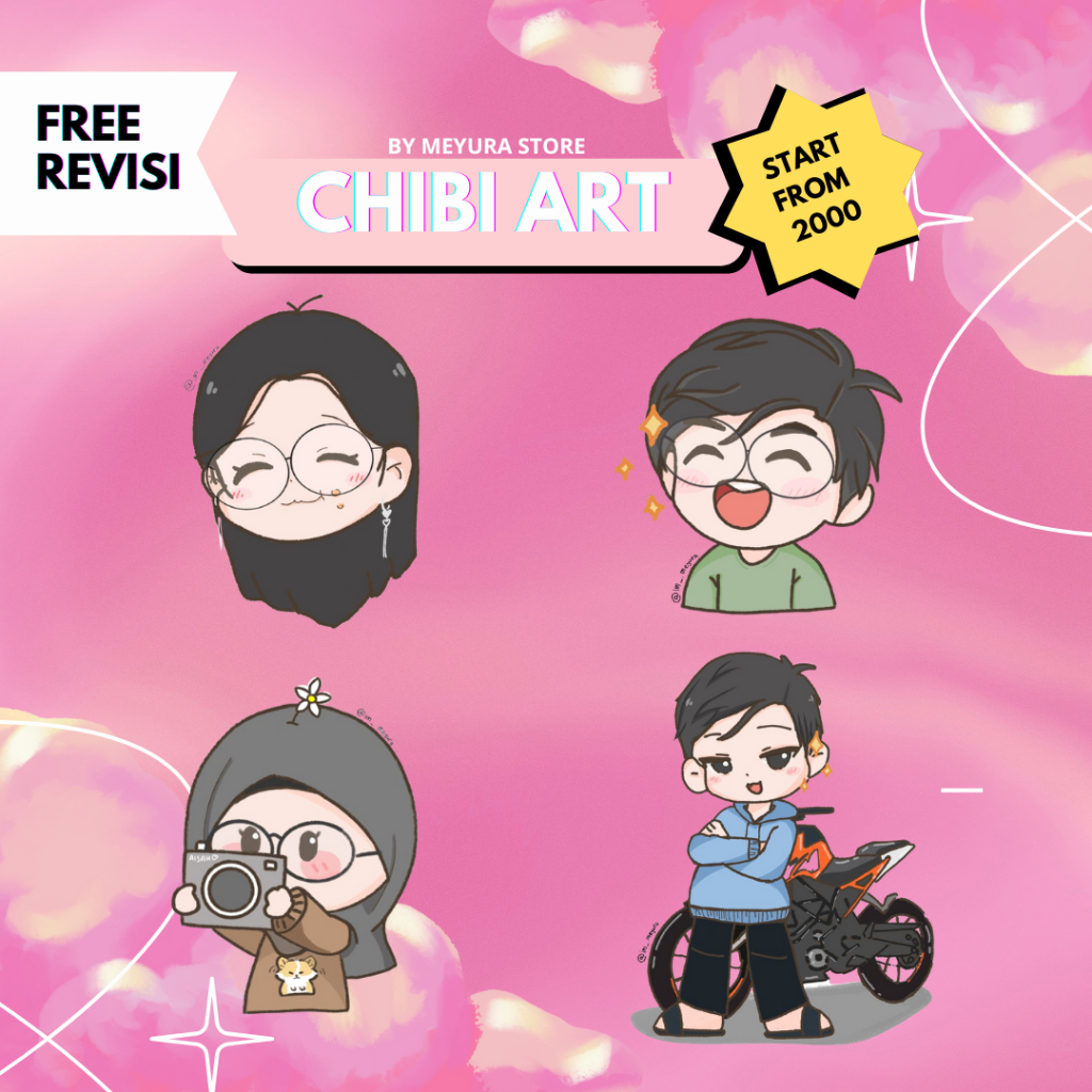 Jasa Ilustrasi Wajah | Gambar Custom | Chibi Art Style