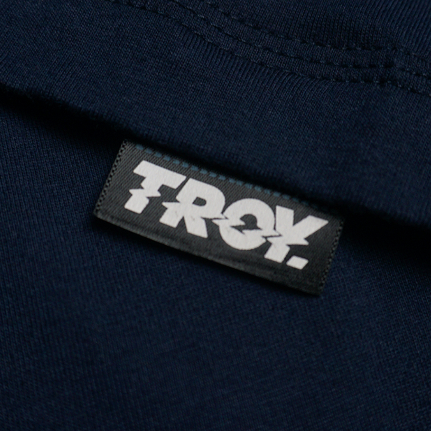 Troy Company T-shirt Blue Navy Glitch Ciano - Kaos Lengan Pendek Kaos Biru Navy MTD 2747