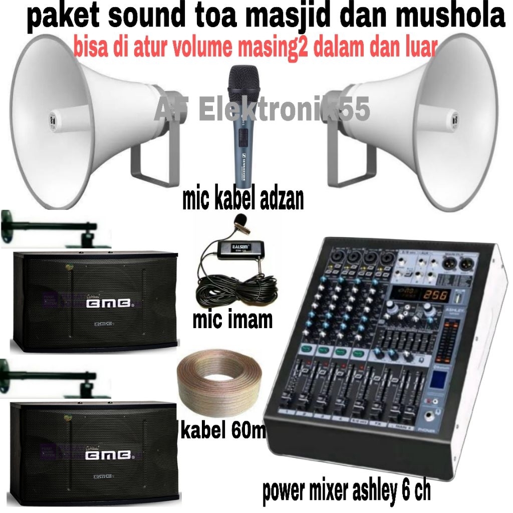 Paket Sound Toa Masjid 2 Unit Speaker BMB Dalam .2 Unit Speaker Toa Luar Original
