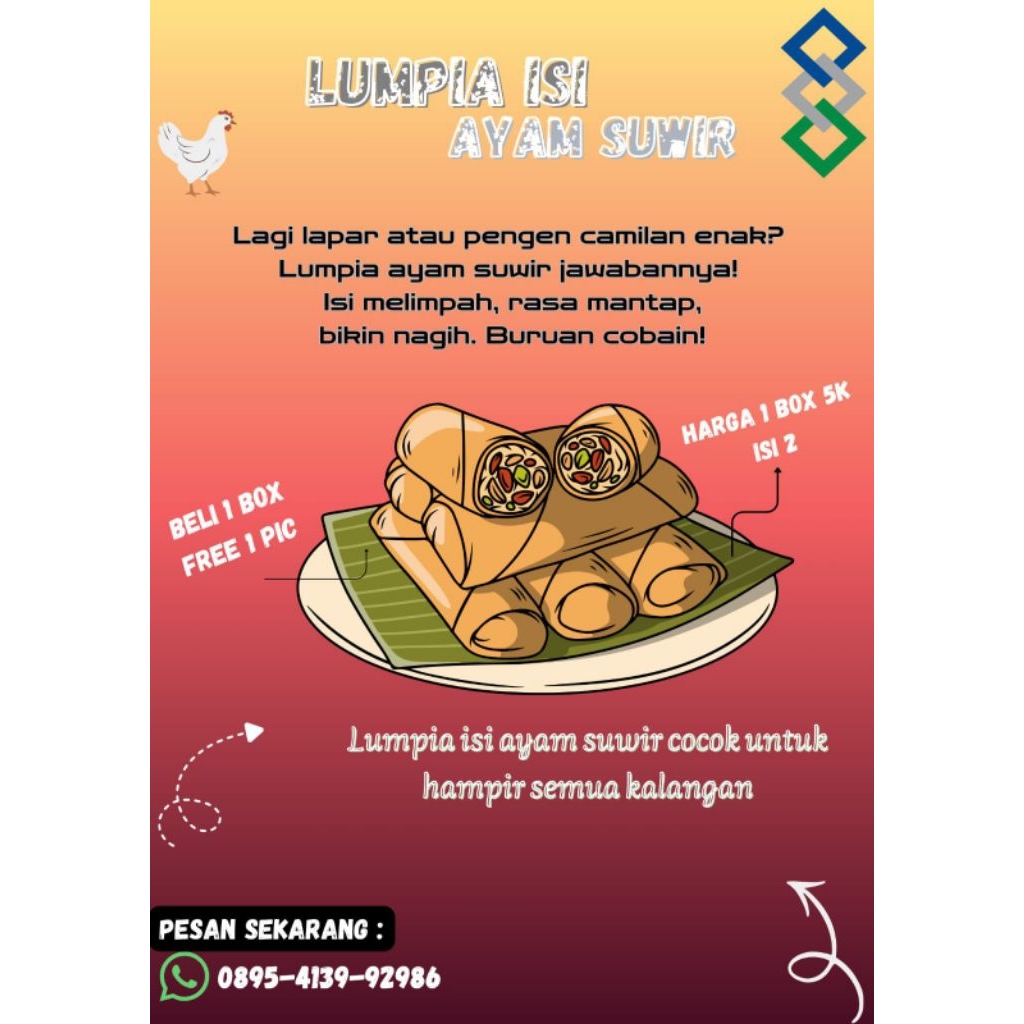Lumpia isi Ayam suwir