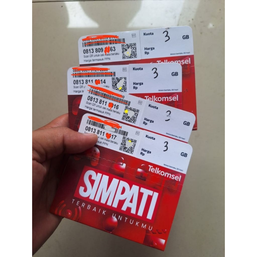 Kartu Perdana Telkomsel 11 Digit 11 Angka 11 nomor 3GB/30 Hari