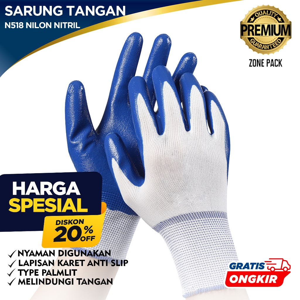 Sarung Tangan Palmfit Proyek Anti Slip I Sarung Tangan Karet | Sarung tangan Latex