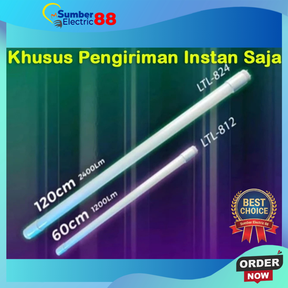 Lampu TL LED luxco Panjang 60 cm & 120 cm T8 Glass Day Light (Putih)