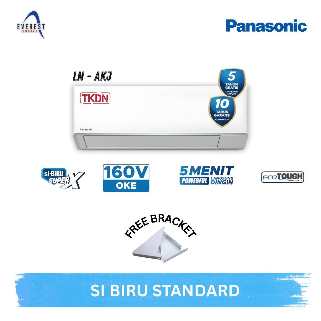 AC Panasonic Standard Series LN12AKJ 1,5 PK - CS/CU LN 12 AKJ LN12WKJ LN 12 WKJ Si Biru Garansi ( PR