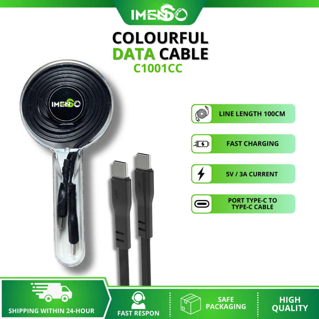 IMENSO C1001CC Kabel Data Type C to Type C 1M, Fast Charging Original untuk Android & iPhone