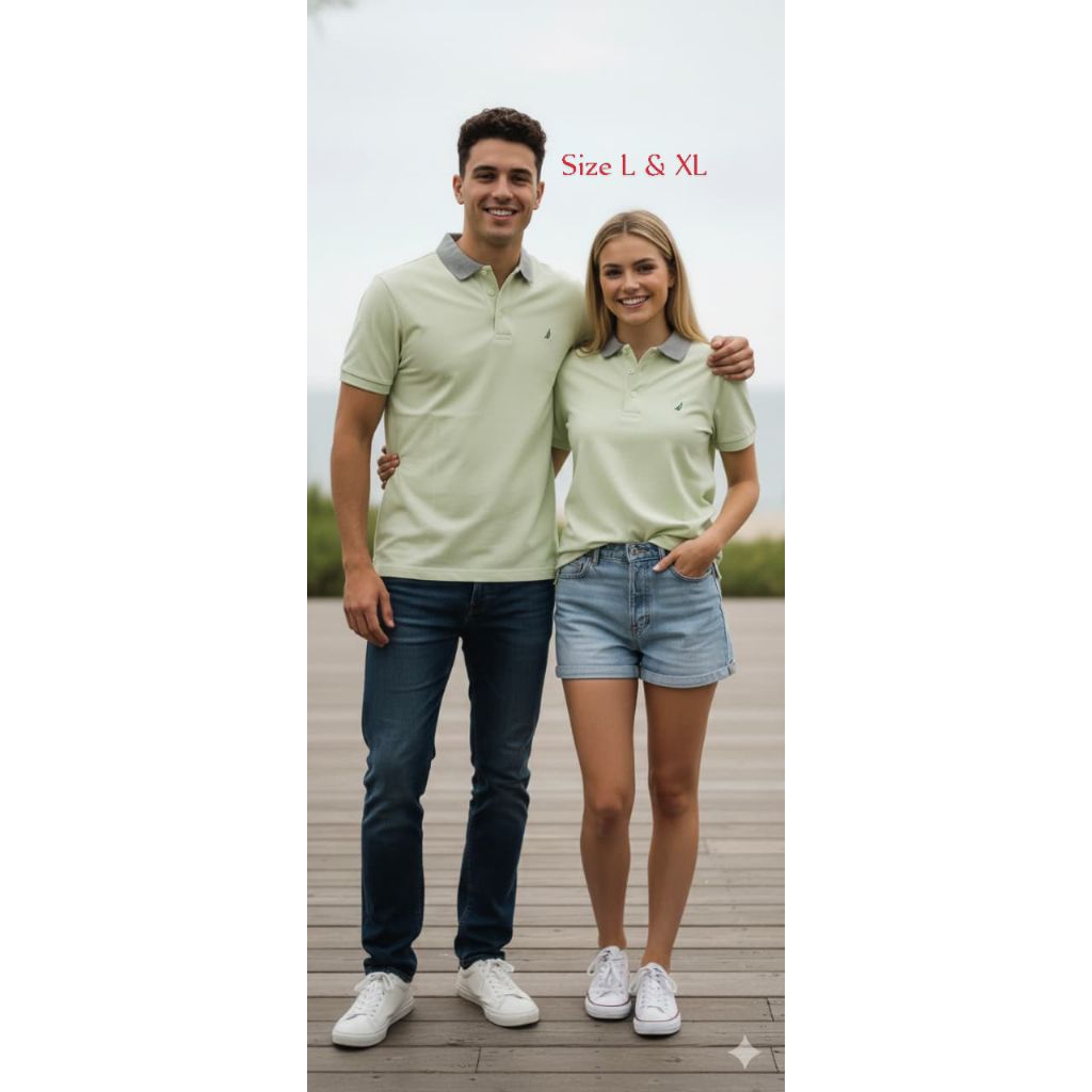 Kaos kerah Nautica Ijo muda