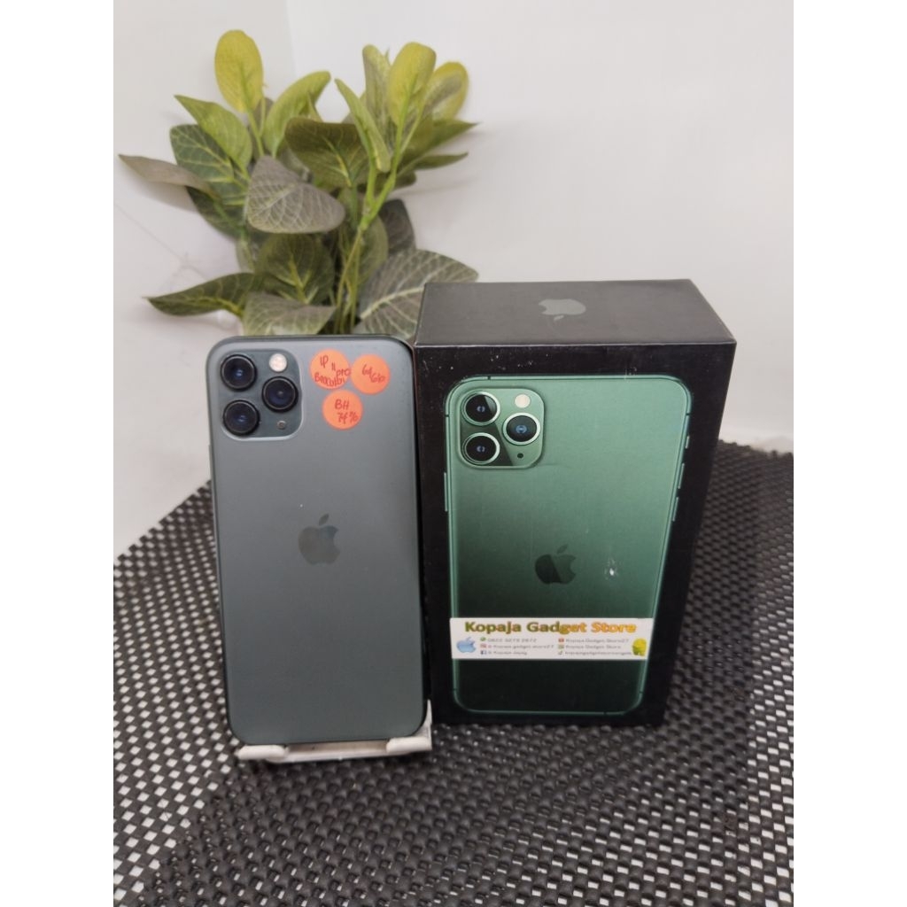 Iphone 11 pro beacukai bh 74% 64 gb second fullset