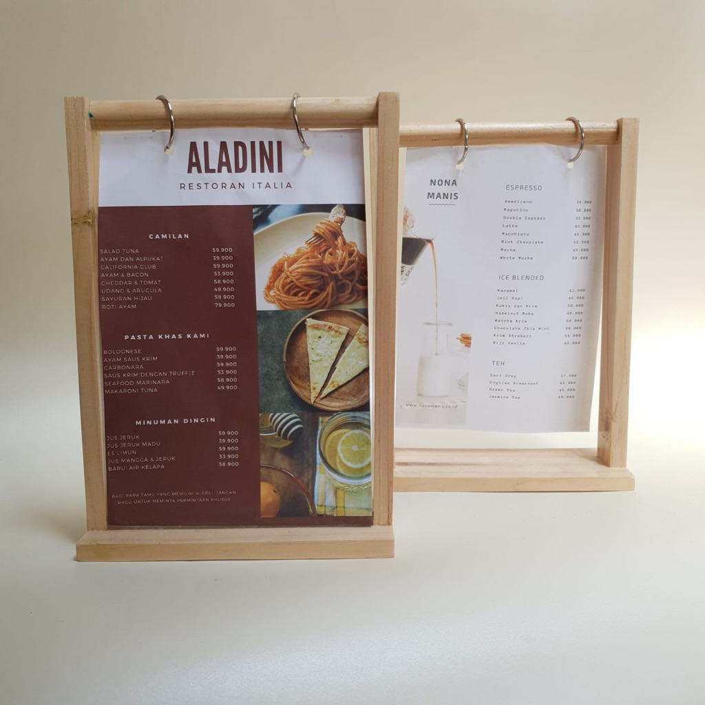 standing menu/cetak menu/qris