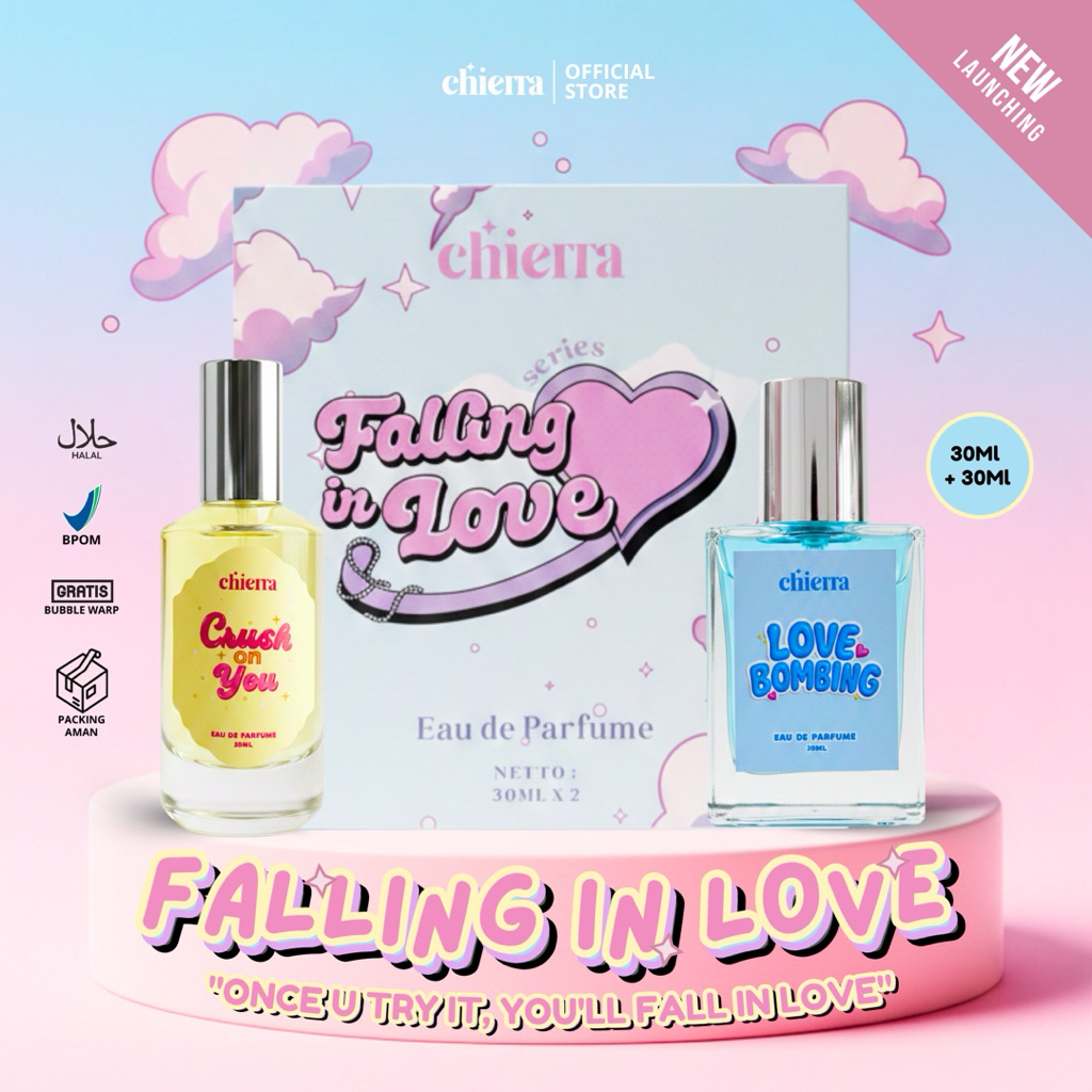 [OFFICIAL STORE] CHIERRA EAU DE PARFUME FALLING IN LOVE SERIES ISI 2Pcs @30ml Aroma manis tahan lama