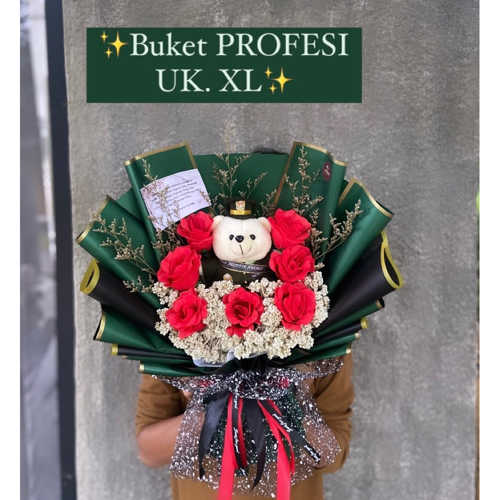 Buket Boneka Profesi Pelantikan TNI AD AL AU SPPI Perwira POLISI uk. XL