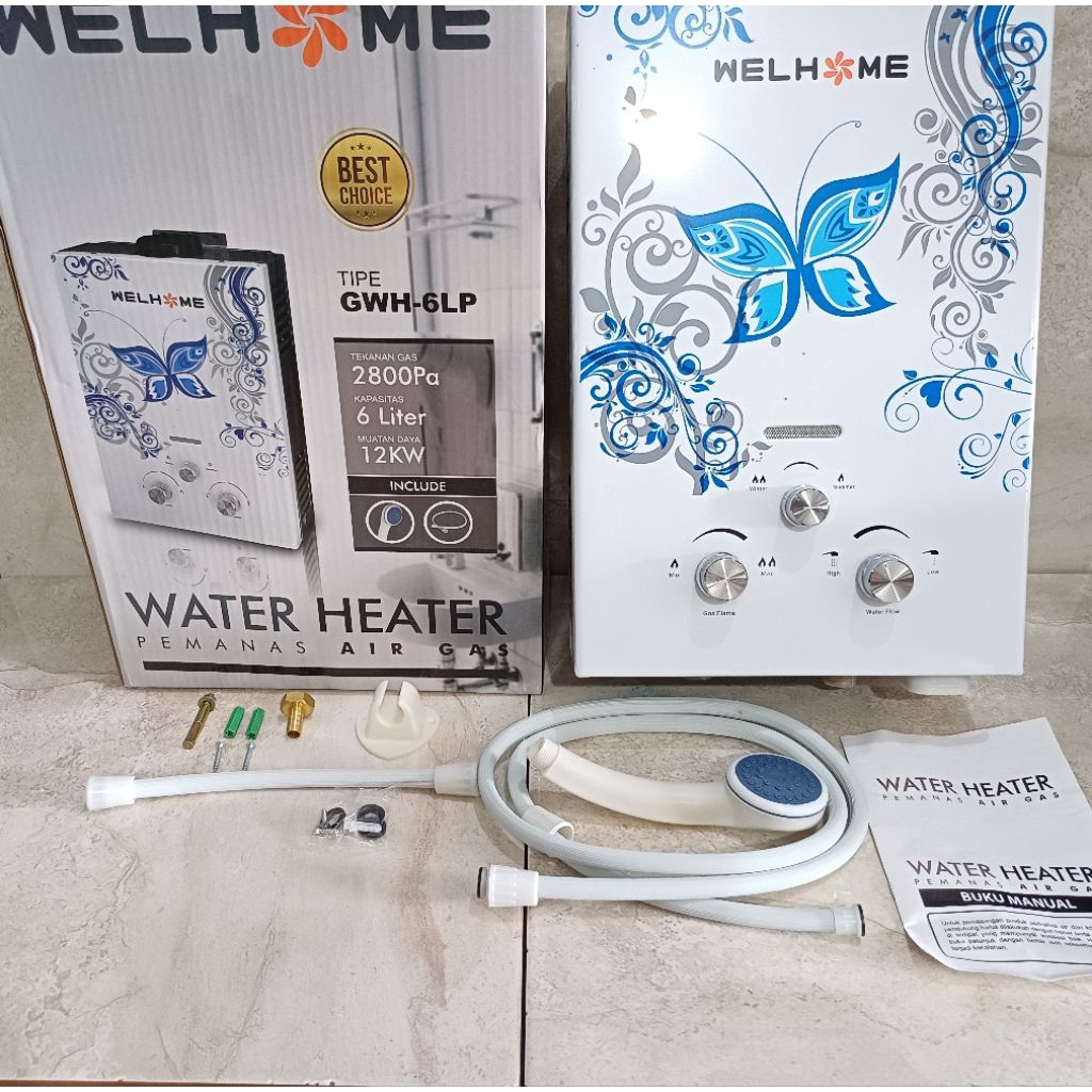 Water Heater Welhome GWH-6LP Pemanas Air Gas Welhome GWH-6LP