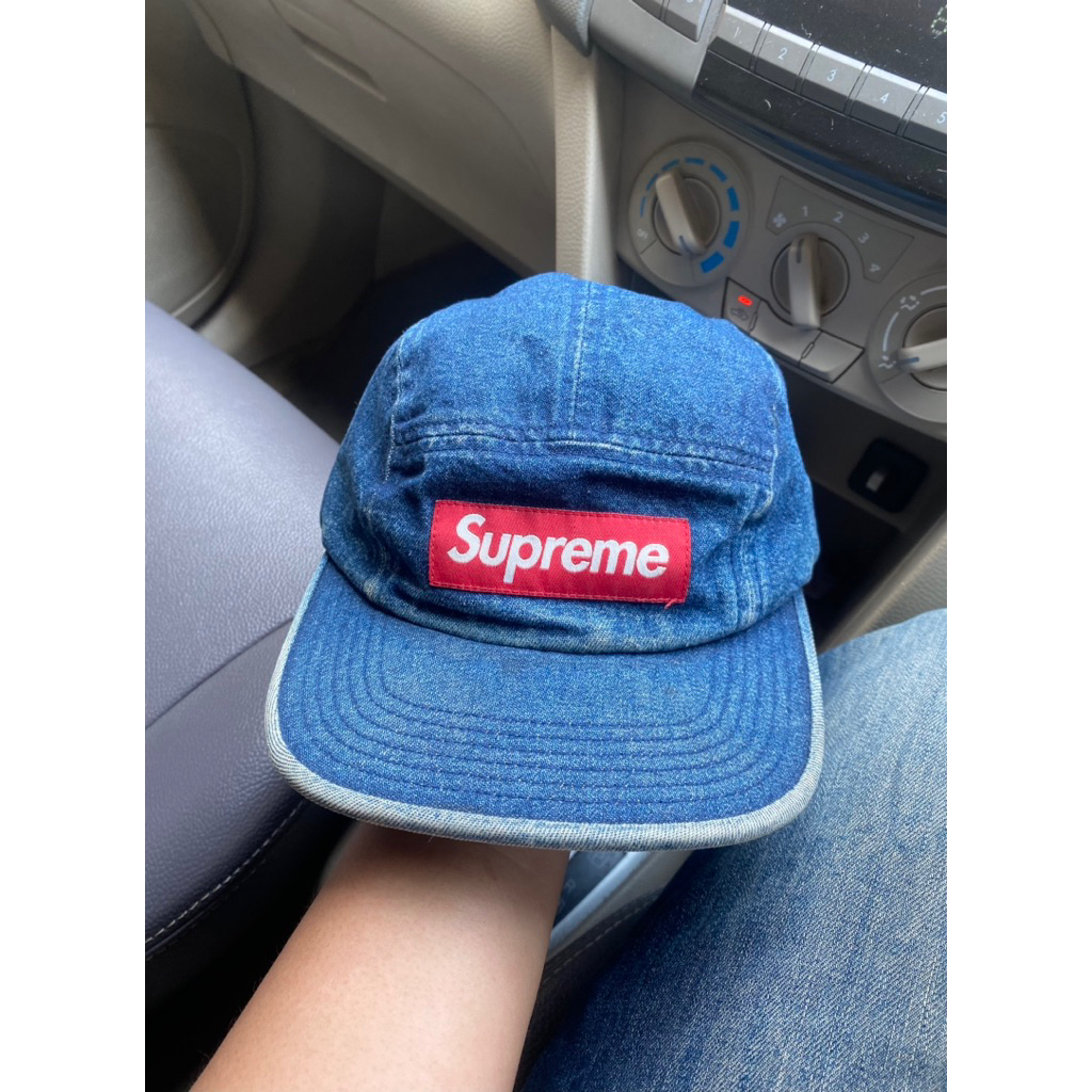 Supreme Denim Chino Twill Camp Cap 5 Panel - Blue Denim