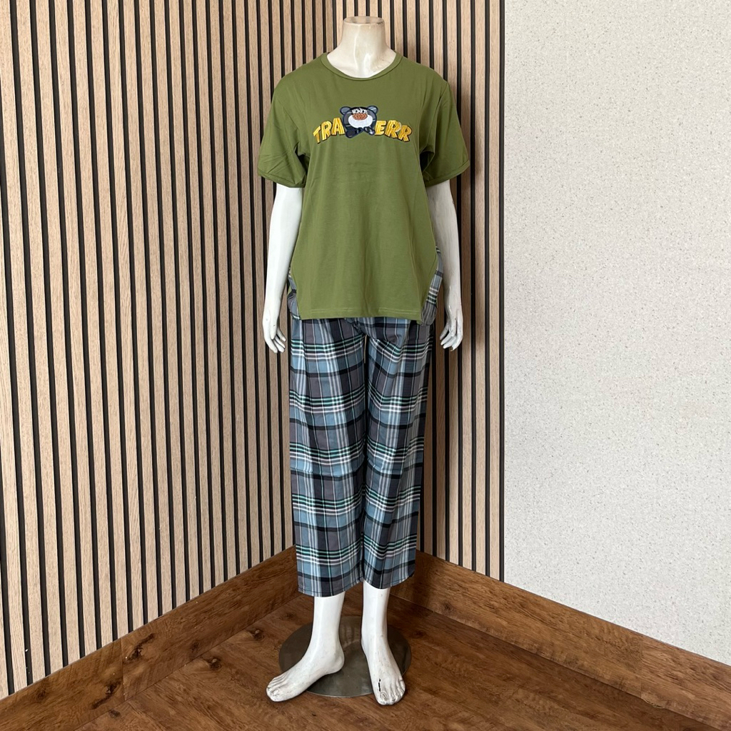 [AJ] - SETELAN BAJU TIDUR DAILILAN CP KOREA LENGAN PENDEK | Baju tidur wanita | Cp Korea Daililan