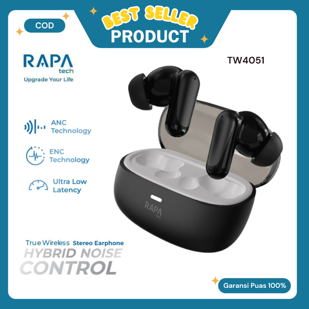 RAPAtech Air PRO II TWS Bluetooth ANC and ENC Earbuds Noise Cancellation Headset Wireless Earphone T