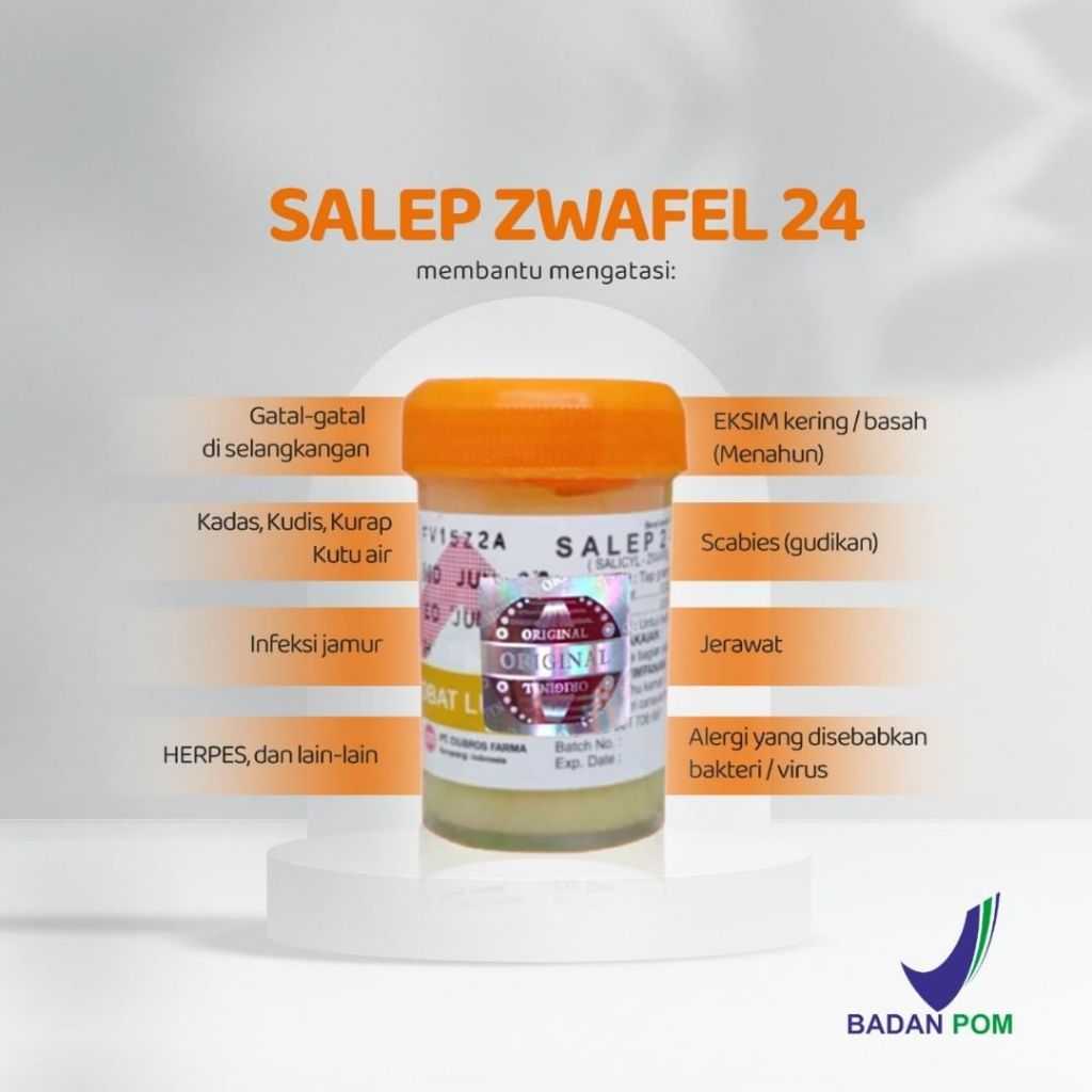 Salep Gatal Zwafel 24 Asli Original Salep Gatal Panu Kadas Kurap Kutu Air Eksim