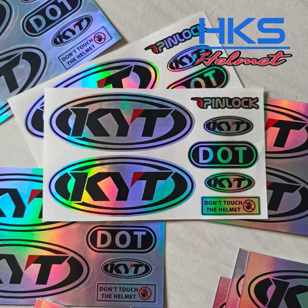 Sticker helm kyt Hologram logo satu set.Sticker custom helm kyt kyoto hologram